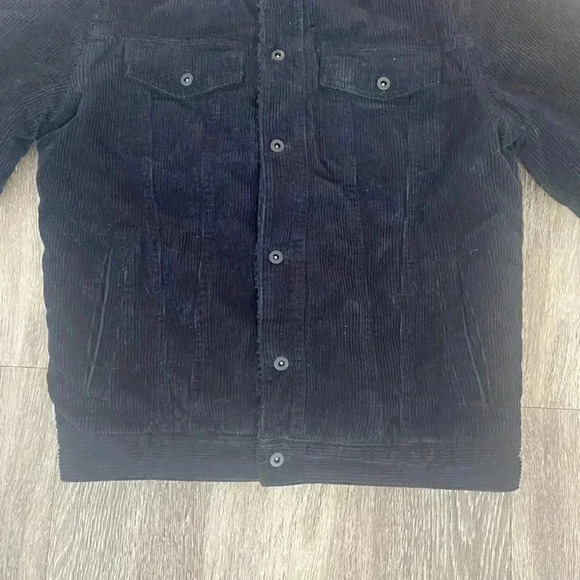 Mens Forever 21 Black Jean Jacket Sherpa Lined - M - Picture 3 of 7